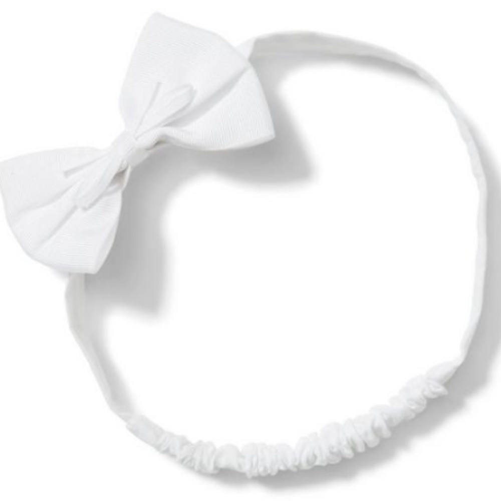 Janie and Jack Soft Bow Headband White